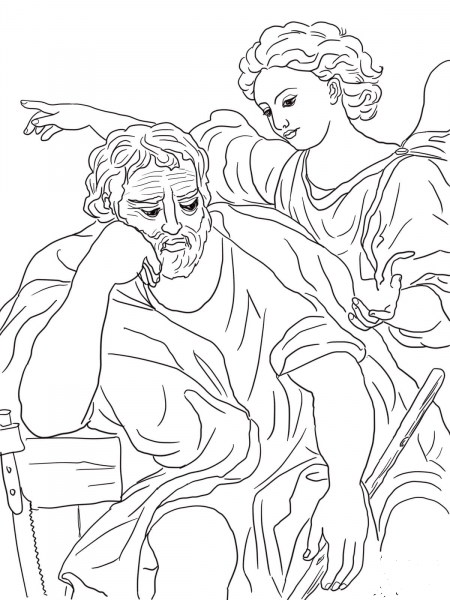 The Dream of Saint Joseph coloring page image
