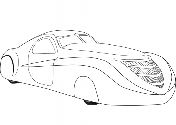 The Duesenberg Coupe Simone Midnight Ghost coloring page image