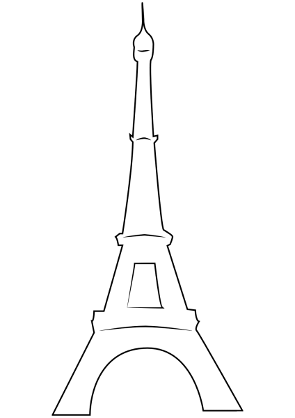 The Eiffel Tower  coloring page image