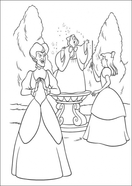 The Fairy Sing A Song For Cinderella  coloring page image
