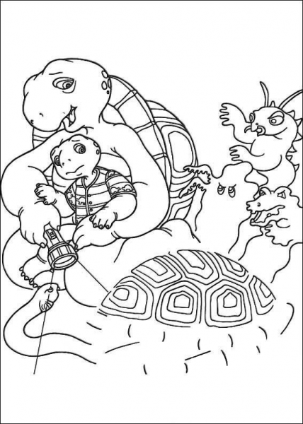 The Father Protects Franklin  coloring page image