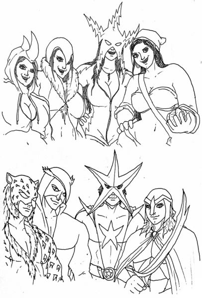 The Fighting Fours coloring page image