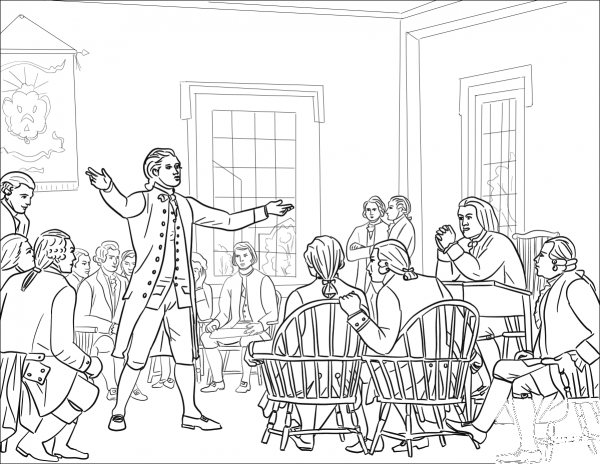 The First Continental Congress coloring page image
