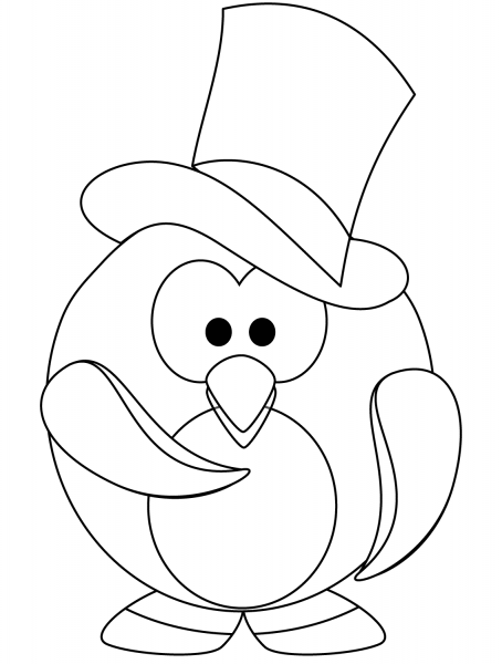 The Gentleman Penguin coloring page image