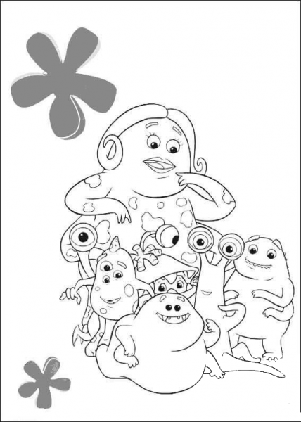 The Growing up monsters  coloring page image