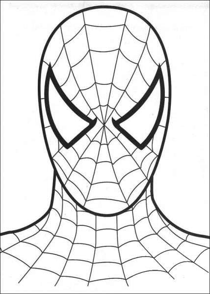 The Head Of Spider-man coloring page image