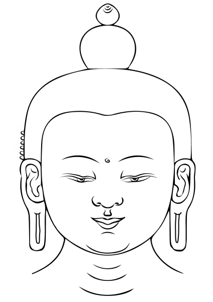 The Head of the Buddha coloring page image