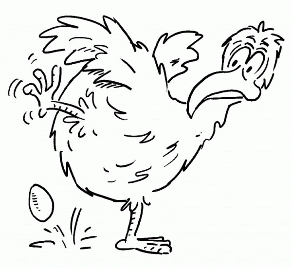 The Hen Laid an Egg coloring page image