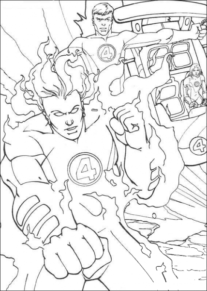 The Human Torch  coloring page image