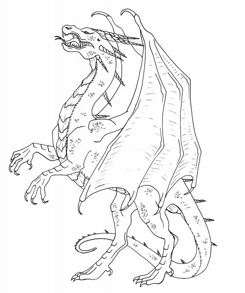 The Hungarian Horntail Dragon coloring page image