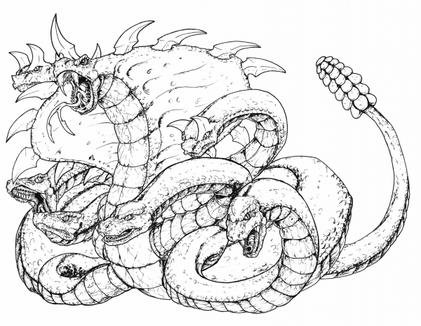 The Hydra Strikes coloring page image