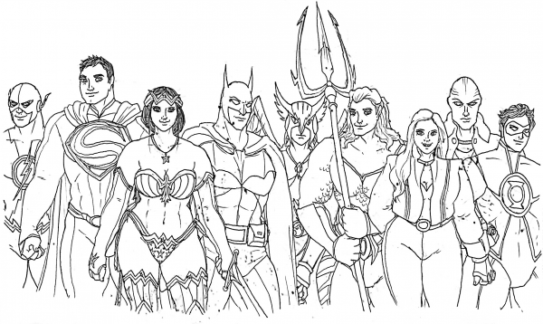 The Justice League of America coloring page image