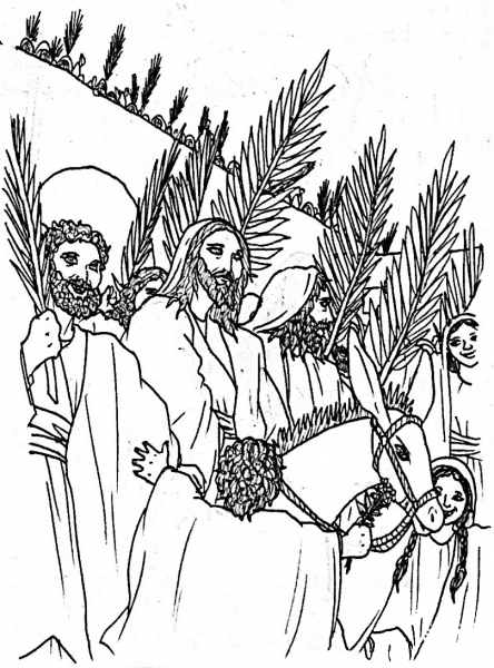 The King enters Jerusalem – John 12 coloring page image