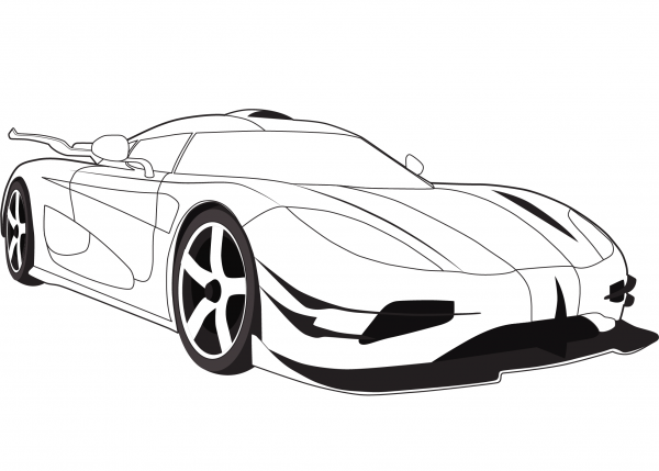 The Koenigsegg One:1 coloring page image