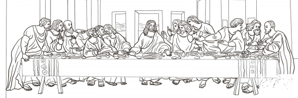 The Last Supper by Leonardo da Vinci coloring page image
