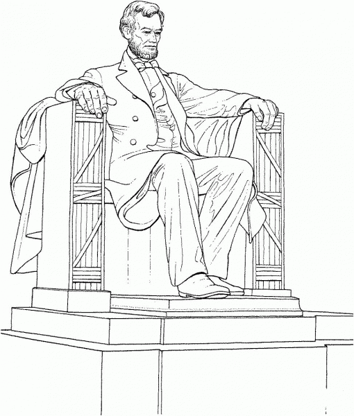 The Lincoln Memorial coloring page image