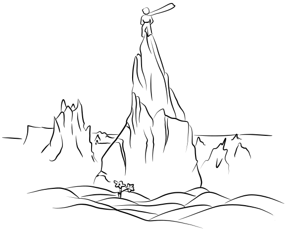 The Little Prince Climbs a Mountain Range coloring page image