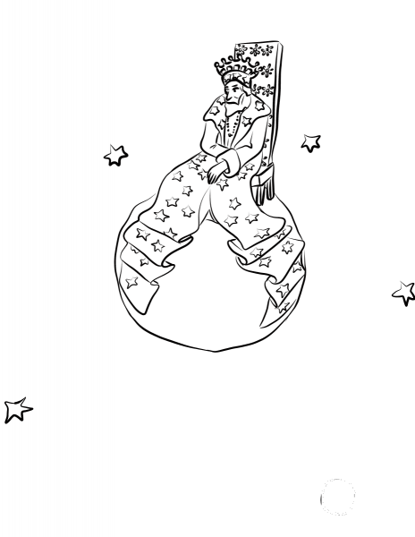 The Little Prince Visits the King coloring page image