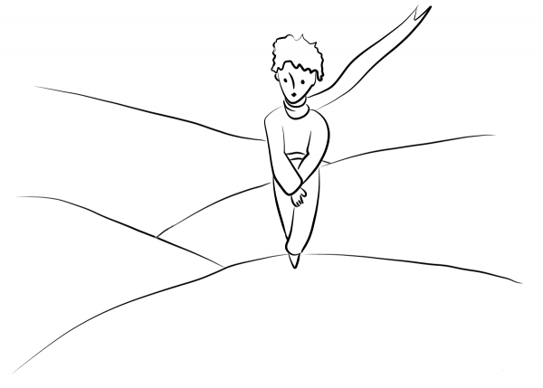 ‘The Little Prince was Walking Along with a Quick and Resolute Step’ coloring page image