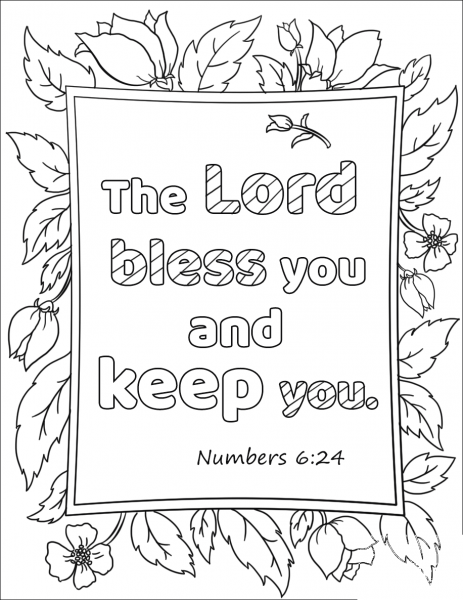 The Lord Bless You and Keep You coloring page image