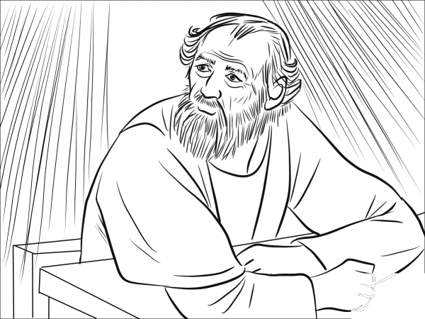 The Lord Called to Ananias in a Vision coloring page image