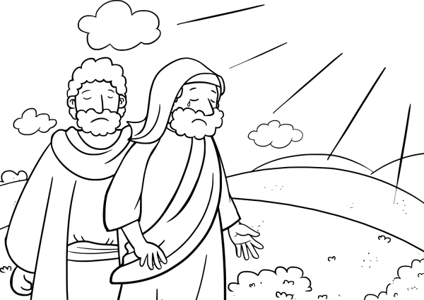 The Lord Speaks to Moses coloring page image