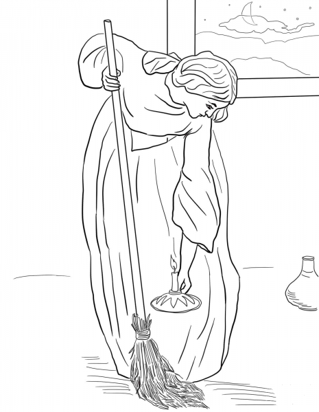 The Lost Coin Parable coloring page image
