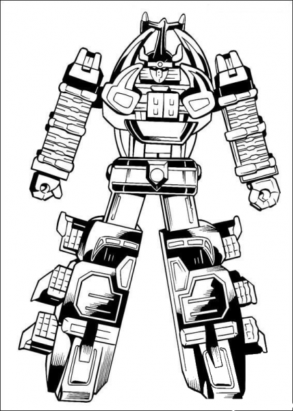 The Megazord is Ready To Fight  coloring page image