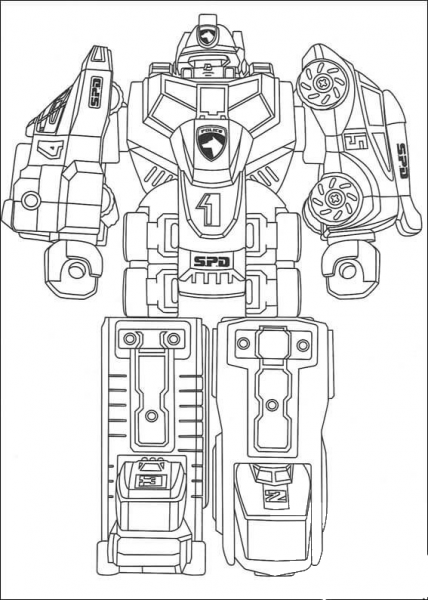 The Megazord Is Standing  coloring page image