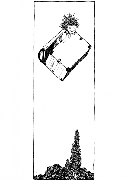 The Merchant’s Son Flies in the Trunk coloring page image