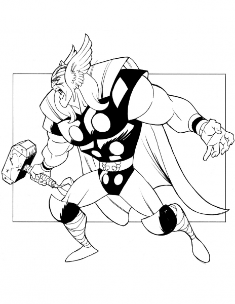 The Mighty Thor coloring page image