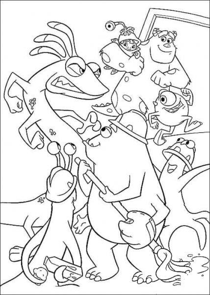 The Monster Family  coloring page image