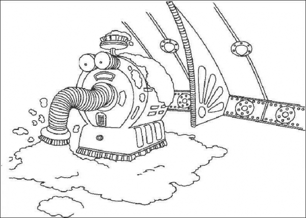 The Noo Noo, The Teletubbies Vacuum Cleaner coloring page image