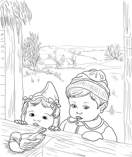 The North Wind Doth Blow coloring page image