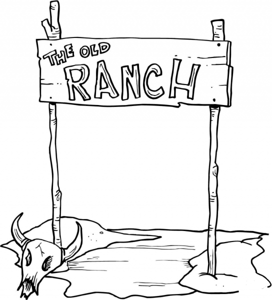 The Old Ranch coloring page image