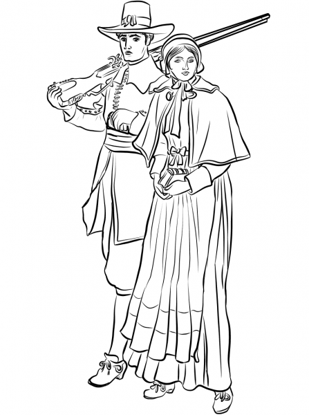 The Pilgrims were the Founders of Plymouth Colony coloring page image