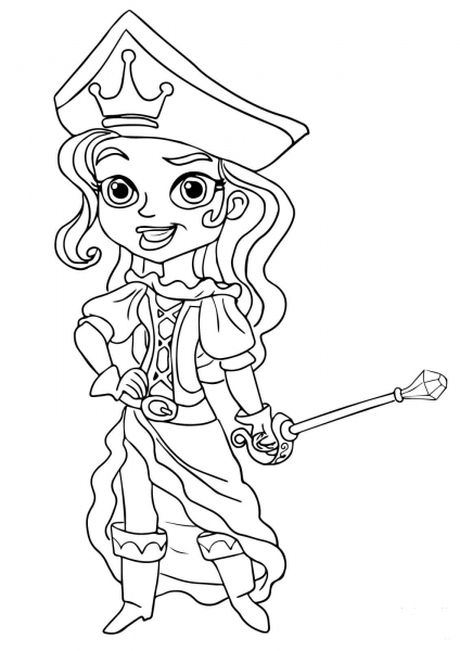 The Pirate Princess  coloring page image
