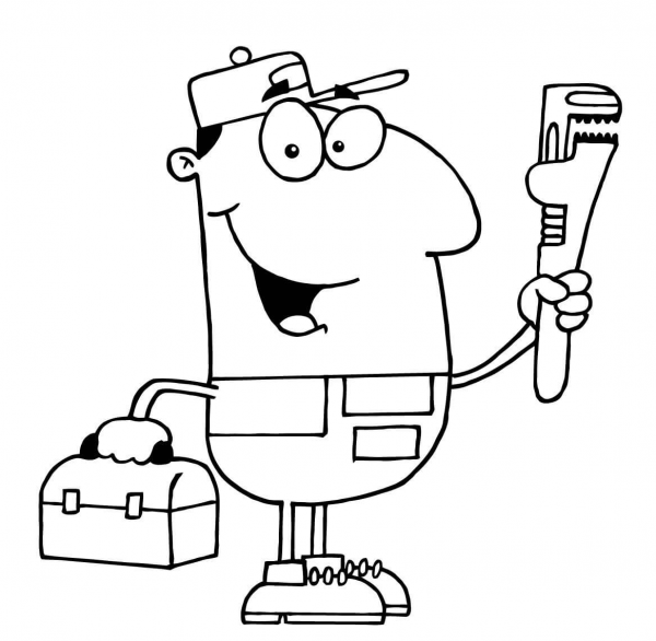The Plumber Guy coloring page image