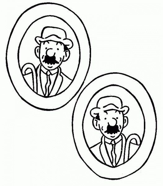 The portraits of Brothers Thomson and Thompson coloring page image