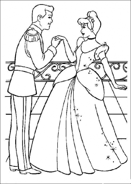The Prince Likes Cinderella  coloring page image