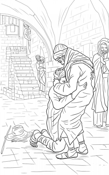 The Return of the Prodigal Son coloring page image