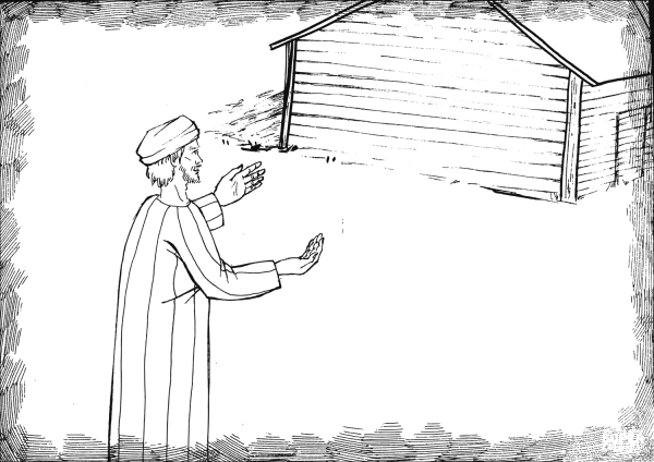 The Rich Man Decided to Tear down his Barns and Build Bigger Ones coloring page image