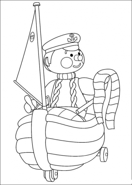 The sailor on the boat coloring page image