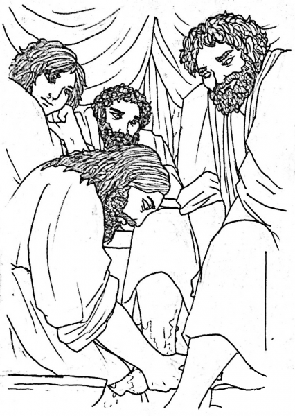 The Servant – John 13 coloring page image