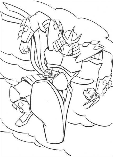 The Shredder attacks coloring page image