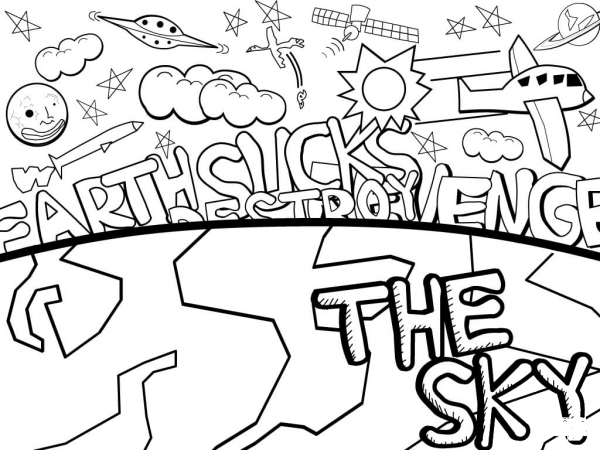 The Sky coloring page image