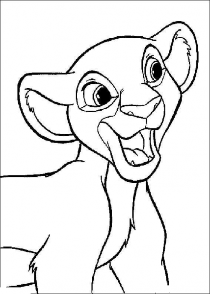 The Smiling Simba  coloring page image