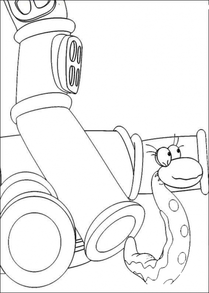 The Snake and the pipe coloring page image