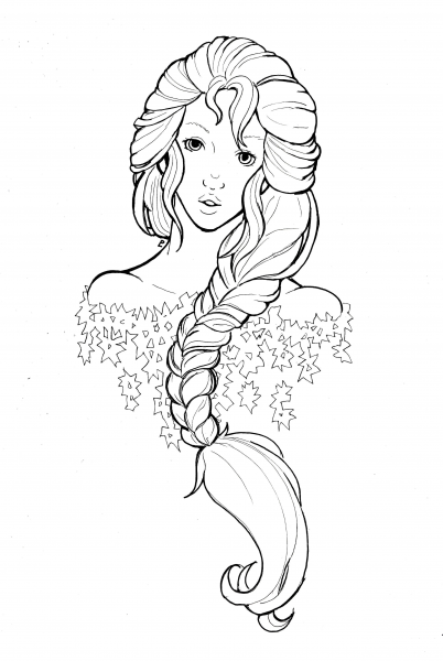 The Snow Queen by Namtia coloring page image