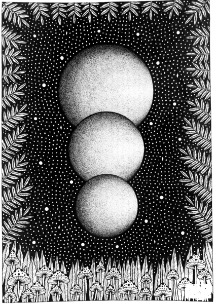 The Three Moons coloring page image